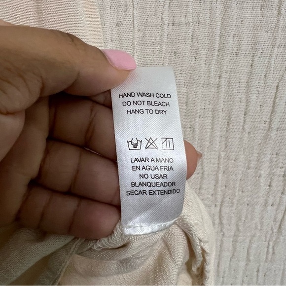 Doe + Rae Sand Tan Sleeveless Button Down Shirt size S - Picture 5 of 8